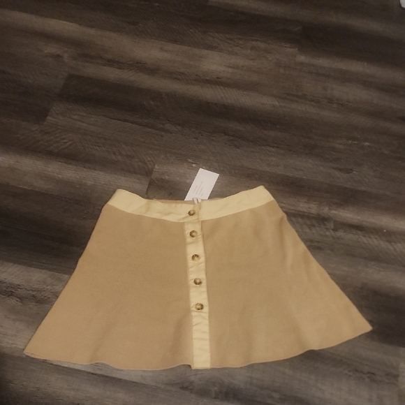 Torn by Ronny Kobo Beige Button-Front Mini Skirt - Picture 4 of 5